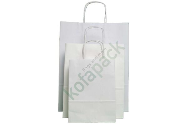 Papiertaschen mit gedrehter papierkordel 32x12x41 (Weiß)