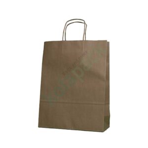 Papiertaschen mit gedrehter papierkordel 32x12x41 (Braun)