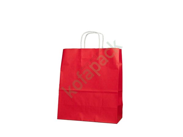 Papiertaschen mit gedrehter papierkordel 32x12x41 (Rot)