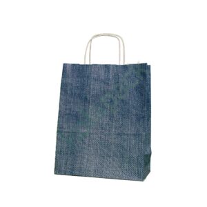 Papiertaschen mit gedrehter papierkordel 32x12x41 (Jeans Design)