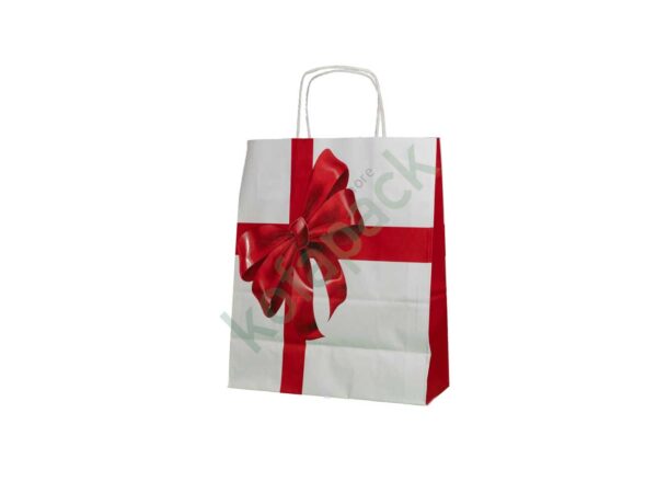 Papiertaschen mit gedrehter papierkordel 25x12x31 (Ribbon Design)