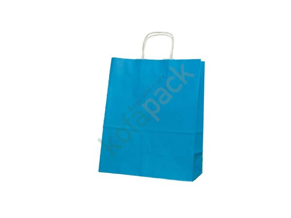 Papiertaschen mit gedrehter papierkordel 32x12x41 (Blau)