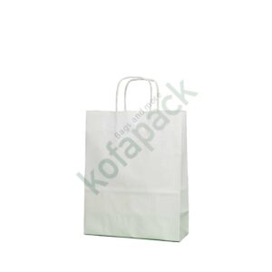 Papiertaschen mit gedrehter papierkordel 22x10x28 (Weiß)