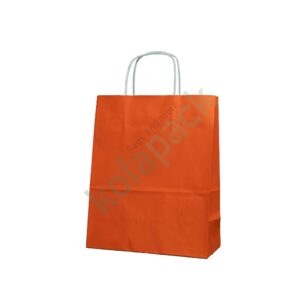 Papiertaschen mit gedrehter papierkordel 25x12x31 (Orange)