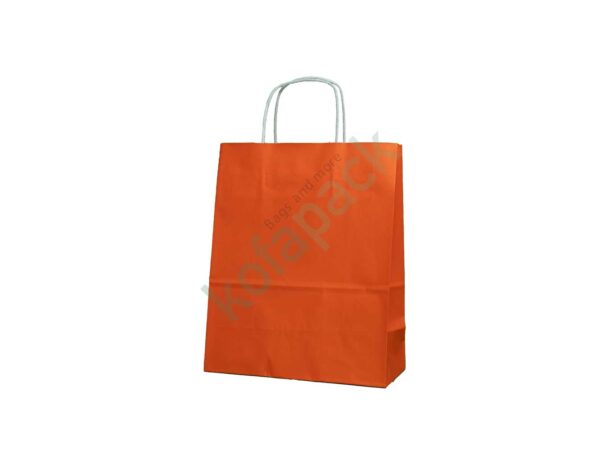 Papiertaschen mit gedrehter papierkordel 25x12x31 (Orange)